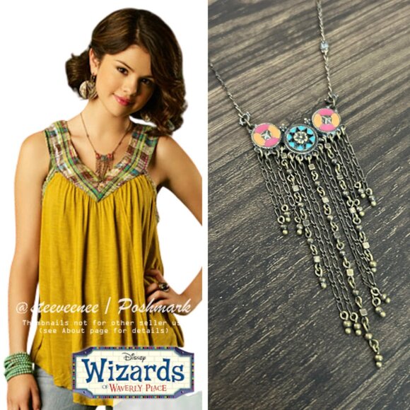 Boho Chain Fringe Necklace ASO Alex Russo - Picture 3 of 12